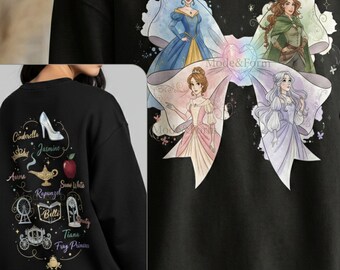 Aquarel prinses Coquette Bow PNG – familieshirt prinses spiegel – film cartoon Coquette Bow png – digitale download familievakantie