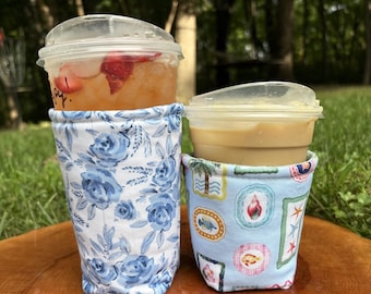 Funda para vasos de café helado Grande, Venti, Trenta / Funda aislante de tela para café helado / Funda de tela reutilizable / Funda para vasos Venti, Funda para vasos