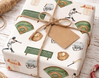 Vintage Baseball Wrapping Paper – Sports Theme Gift Wrap