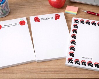 Personalized Teacher Notepad | Custom Name, School Theme
