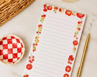 Tomato Girl Summer Notes Pad | Italian Market Aesthetic Notepad | Cottage Kitchen Stationery | Tomato Lover Gift
