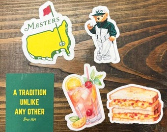 Masters Golf Magnets, Augusta Inspired Pimento Cheese Cocktail Bear Fridge Magnets
