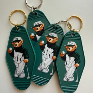 Custom Area Code Keychain | Golf Bear Keychain | Personalized Keychain | Southern Preppy Gift | Augusta 706 Keychain | Golf Lover Gift