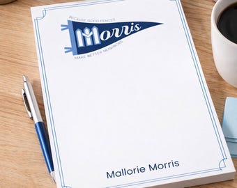 Business Tear-Off Notepad | Custom Logo or Company Name | 50 Sheet Desk Pad | Office Stationery