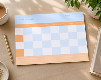 Weekly Planner Notepad | Horizontal 8.5x11 Schedule Pad | Family Desk Organizer