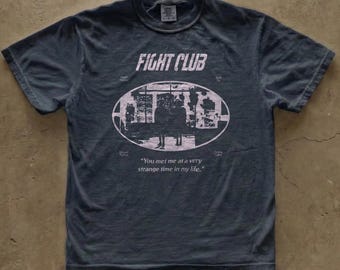 -shirt du film Fight Club | Couleurs confortables, t-shirt graphique foncé