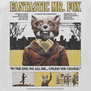 Fantastic Mr Fox-T-shirt, Wes Anderson-shirt, cultfilmshirt, vintage Y2K-T-shirt afbeelding 2