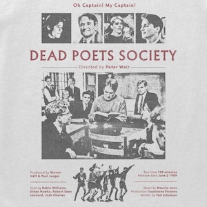 Dead Poets Society tee | Movie Poster Graphic T-Shirt image 4