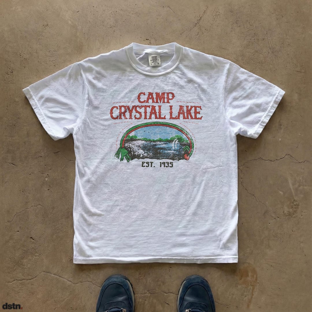 Camp Crystal Lake Vintage Horror Tee | Friday the 13th Slasher Movie Shirt
