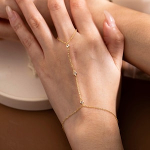 Minimalistiskt handkedjearmband, 925 sterlingsilverpärlsmycken i slavstil, 18K guldfingerarmband, bröllopshandsmycken, ringarmbandspresent