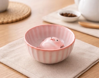Ceramic Pig Bubble Cup, Adorable Japanese 3D Pig Tea Coffee Mug