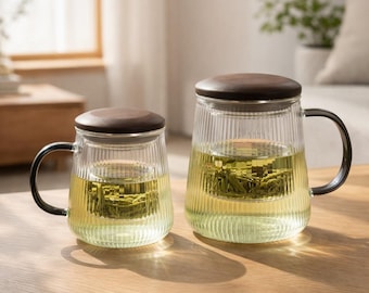 Glass Tea Mug with Infuser and Lid Minimalist Design for Everyday Home Tea Brewing