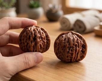 Natural Walnut Baoding Balls Healing Stress Exercise Balls, Hand Health Massage
