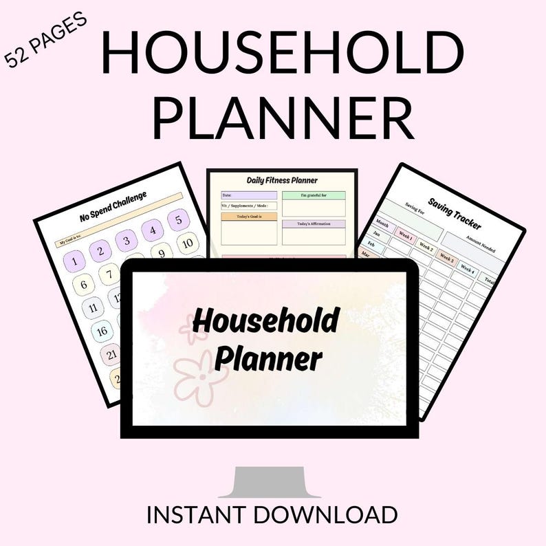 Home Organization Planner | Family Chore List, Budget (digital Download ...