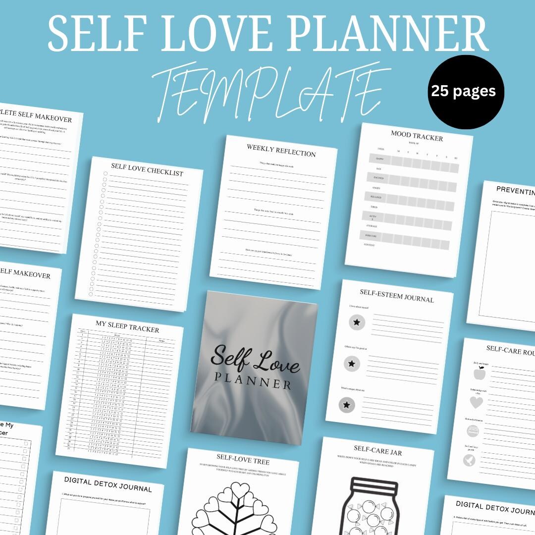 Self Love Planner | Mindfulness & Wellness Journal (digital Download ...