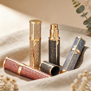 Personalized Bling Perfume Atomizer, 5ml Refillable Spray Bottle, Luxury Travel Perfume Flask,Leakproof Mini Fragrance Dispenser,Mom's Gift