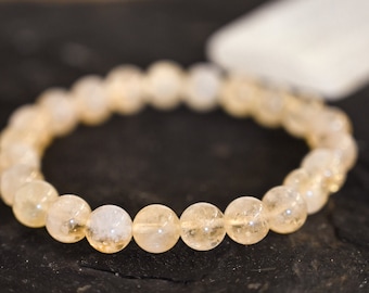 Citrine Beaded Stretch Bracelet – AAA Grade 8mm Gemstone, November Birthstone, Boho