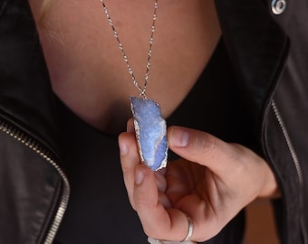 Moonstone Gemstone Sterling Silver Necklace – Layering Pendant Necklace