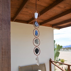Raw Gemstone Home Decor Boho Suncatcher - Personalized Crystal Wall Sun Catcher - Home Gifts - Chakra Stones - Hippie Decor - Bohemian Decor