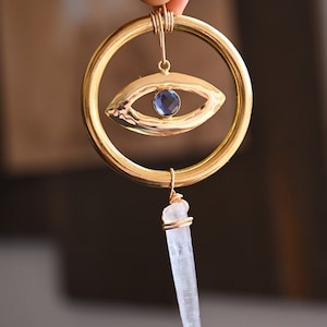 Evil Eye Crystal Car Accessories - Rear View Mirror Charm - Car Accessory For Women - Car Decor - Car Sun Catcher - Gemstone Car Accessory