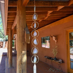 Agate Gemstone Wall Hanging-Aesthetic Room Decor-Unique Bohemian Home Decor - Crystal Suncatcher - Wall Decor Living Room Modern Boho