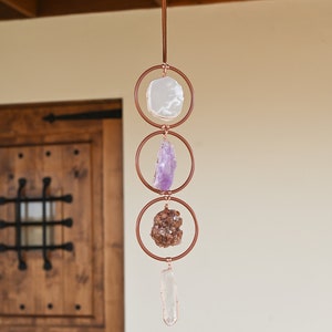 Raw Gemstone Home Decor Boho Suncatcher - Personalized Crystal Wall Sun Catcher - Home Gifts - Chakra Stones - Hippie Decor - Bohemian Decor