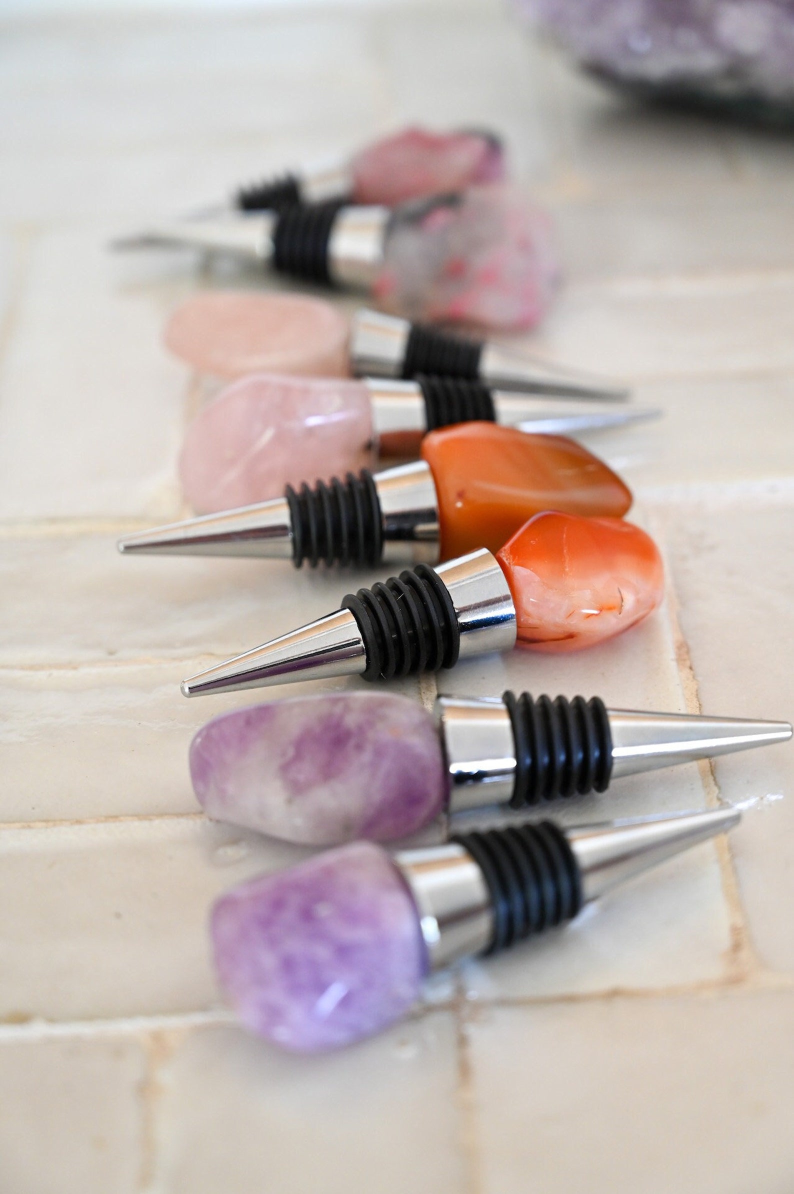 Crystal Wine Stopper Gemstone Bottle Stopper Wine Gift Etsy