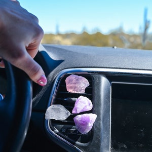 Crystal Car Accessories For Women Car Vent Clip Gemstone Vent Car Charm Accessory Car Decor Car Dashboard Accessories-Rose Quartz image 5