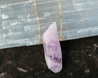 Amethyst Gemstone Gold Filled Necklace - Birth Stone Necklace - Healing Protection Necklace - Simple Boho Necklace-Healing Crystal Mom Gift