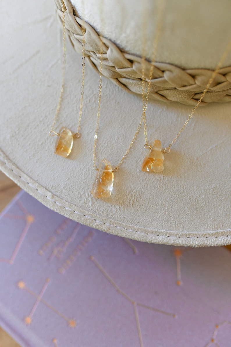 Raw Citrine Crystal Layering Necklace Dainty Raw Crystal Necklace Chakra Healing Gold Necklace Gold Filled Necklace-Sister In Law Gift image 4