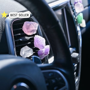 Crystal Car Accessories For Women Car Vent Clip Gemstone Vent Car Charm Accessory Car Decor Car Dashboard Accessories-Rose Quartz image 2
