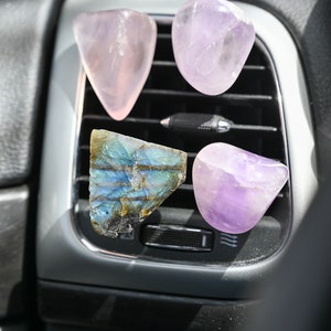 Crystal Car Accessories For Women - Car Vent Clip - Gemstone Vent - Car Charm Accessory - Car Decor - Car Dashboard Accessories-Rose Quartz