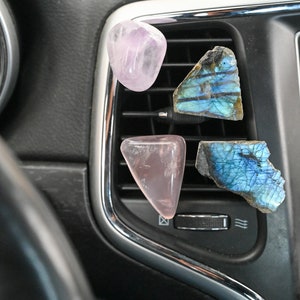 Crystal Car Accessories For Women Car Vent Clip Gemstone Vent Car Charm Accessory Car Decor Car Dashboard Accessories-Rose Quartz image 8