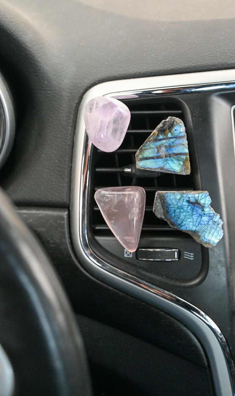 Crystal Car Accessories For Women Car Vent Clip Gemstone Vent Car Charm Accessory Car Decor Car Dashboard Accessories-Rose Quartz image 8