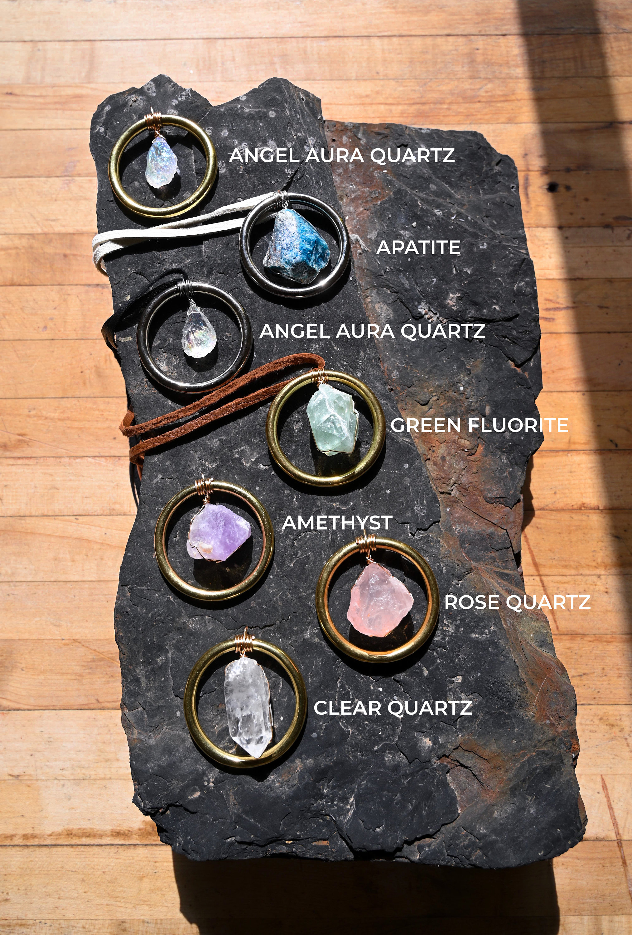 Crystal Rearview Mirror Charm – Raw Gemstone Car Accessory, Brass or ...