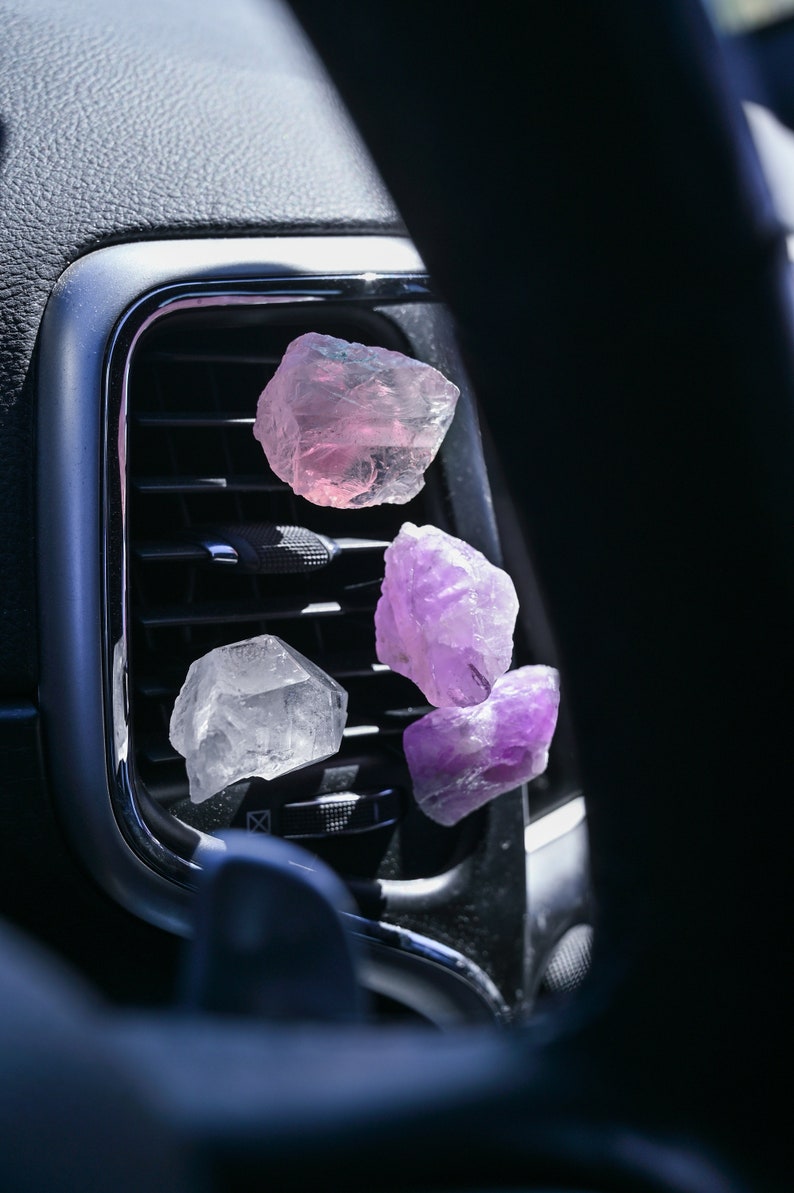 Crystal Car Accessories For Women Car Vent Clip Gemstone Vent Car Charm Accessory Car Decor Car Dashboard Accessories-Rose Quartz image 9