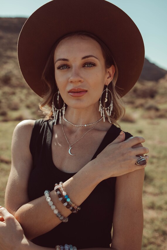 Sterling silver crescent necklace best sale