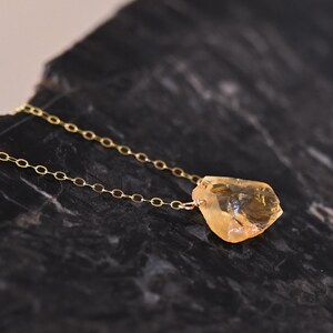 Raw Citrine Crystal Layering Necklace Dainty Raw Crystal Necklace Chakra Healing Gold Necklace Gold Filled Necklace-Sister In Law Gift image 10