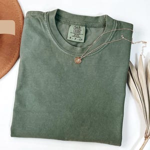 Comfort Colors® 1717 T-Shirt, Blank Washed Shirt, Plain Unisex T-shirt, Moss, Pepper, Yam, Ivory and All Colors, Sublimation Tee Blanks