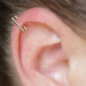 Silber Ohrklemme: Faux Knorpel Piercing