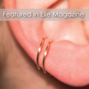 Fake Piercing, Double Conch Hoop, Ear Cuffs, NO PIERCING REQUIRED! (Gold) 18 gauge, fake earring, Cartilage, Orbital, stackable earrings