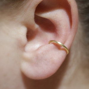 NEW! Extra Thick Conch Hoop NO PIERCING (Gold) 16 gauge Ear Cuff, Orbital, fake earring, faux, cartilage piercing, minimalism, Coachella
