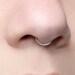 Peekaboo Fake Septum Ring, SMALL HOOP, 20 gauge, silver, rose gold, gold (fake nose ring) tiny, plain, simple, septum cuff, minimalist
