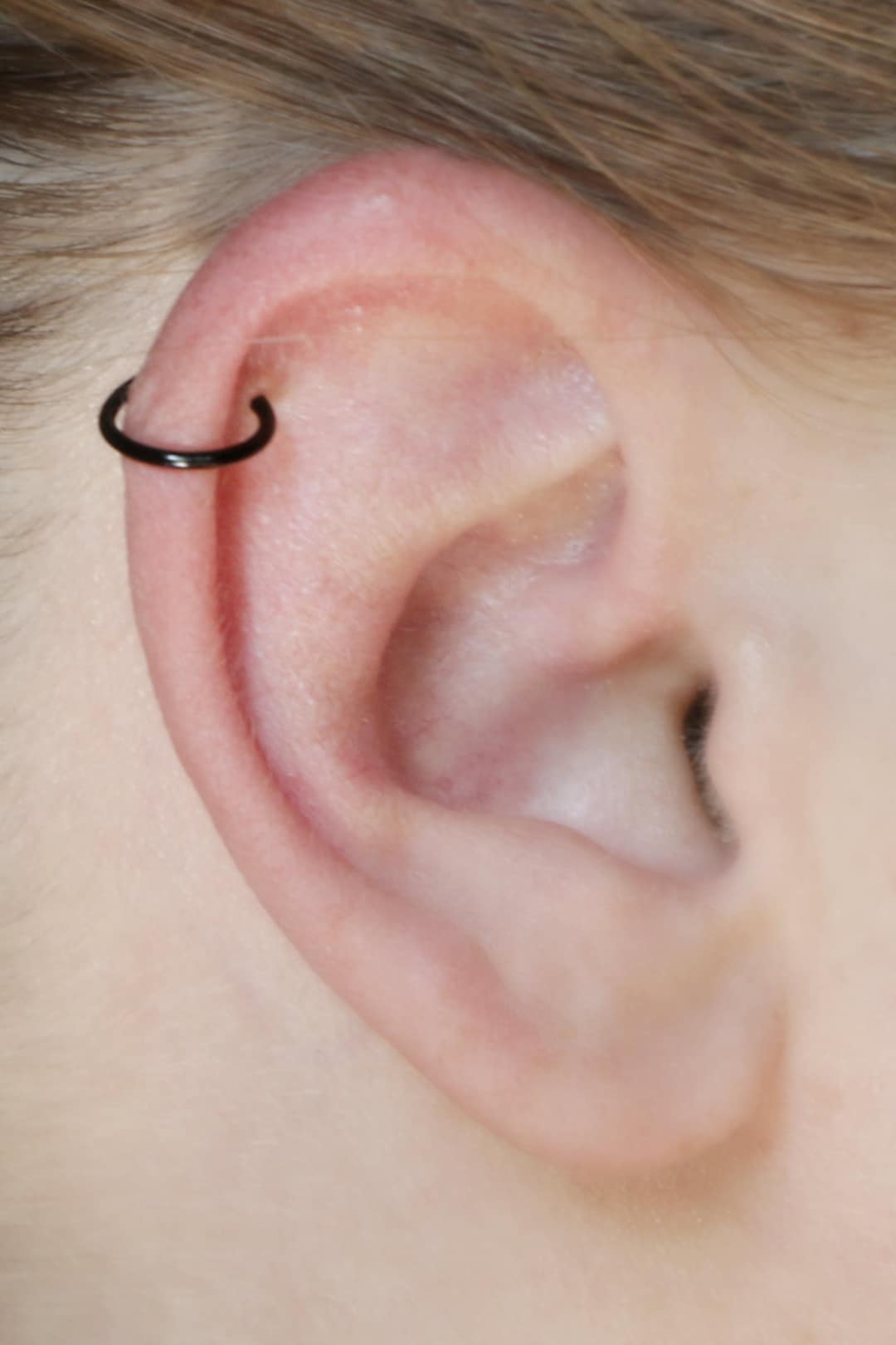 THICK Fake Earring Helix/cartilage Ear Cuff black 18 Gauge, Faux, Hoop