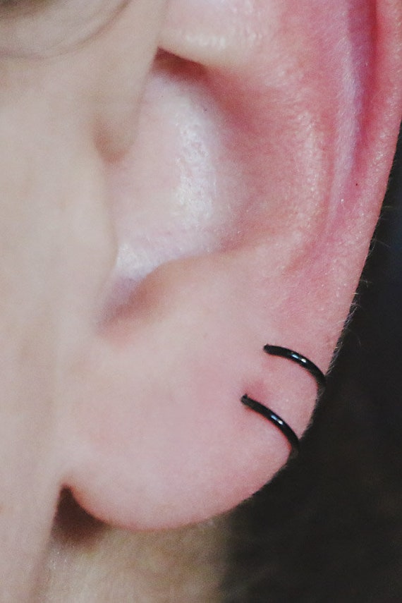 Fake black best sale earrings