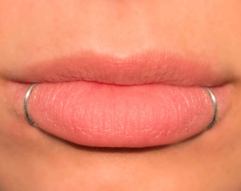Fake Lip Ring, Sterling Silver, Snake Bites, NO PIERCING REQUIRED 20 gauge, Lip Cuffs, faux lip ring, spider bites, double, fake piercing