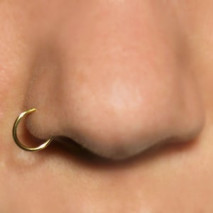 Gold Faux Nose Ring: 20 Gauge, No Piercing Required