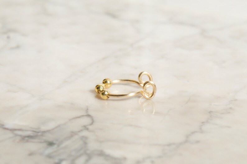Fake Septum Ring 3 Ball Septum Nose Cuff 20 Gauge Gold Etsy Canada
