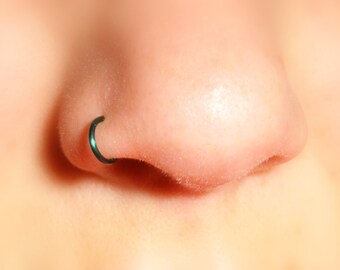 Small, Fake Nose Ring, Green Nose Ring Cuff - No Piercing Required, Fake Nose Ring, faux piercing, faux nose ring, gifts for teens, cosplay