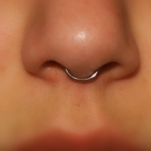 Faux Septum Ring, 20 gauge, Sterling Silver Septum Nose Ring Cuff (fake nose ring) No Piercing Required, 20 gauge, plain, simple septum cuff